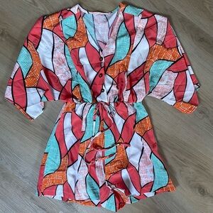 SHEIN Multicolor Abstract Print Fabric